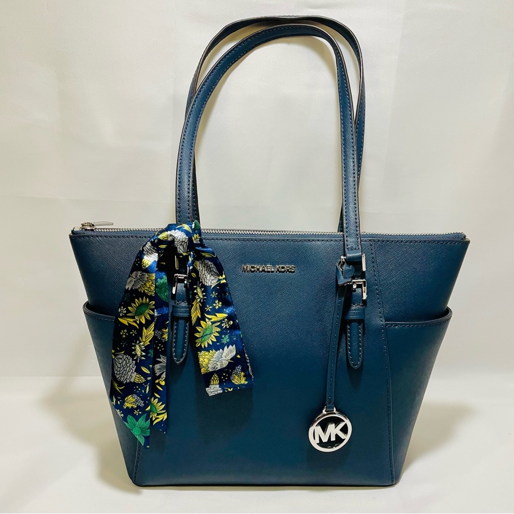 Michael Kors Charlotte Large Saffiano Leather Tote, EUC